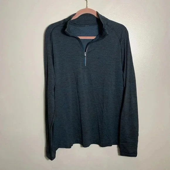 Lululemon Metal Vent Tech 1/2 Zip Pullover Mens Large Blue Long Sleeve - Picture 1 of 11
